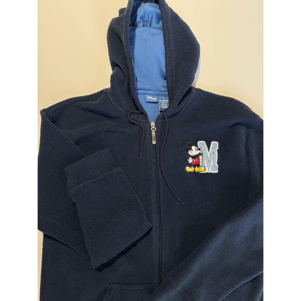 Disney Parks Womens Blue Jacket Hooded Mickey Mouse Long Sleeve Size Medium